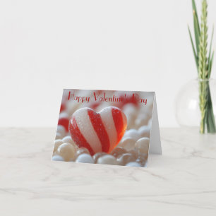 Rode en witte Candy Heart Valentijns Groet Feestdagen Kaart