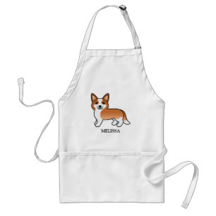 Rode En Witte Cardigan Welsh Corgi Hond & Naam Standaard Schort