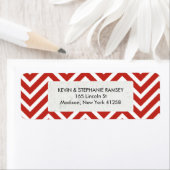 Rode en witte Chevron Etiket (Insitu)