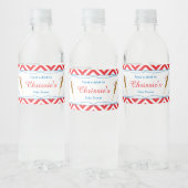 Rode en Witte Chevron Honkbal Baby Waterfles Etiket (Flessen)