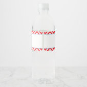 Rode en Witte Chevron Honkbal Baby Waterfles Etiket (Achterkant)