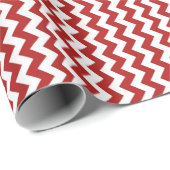 Rode en witte Chevron Stripes Patroon Cadeaupapier (Rol Hoek)