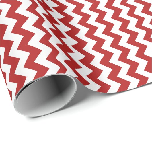 Rode en witte Chevron Stripes Patroon Cadeaupapier (Rol Hoek)