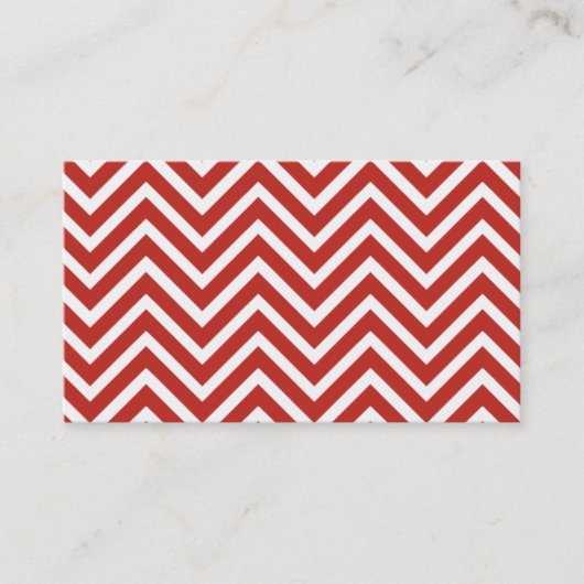 Rode en witte Chevron Stripes Visitekaartje (Voorkant)