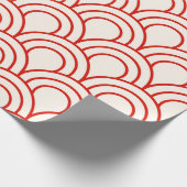 Rode en Witte Chinese Geschulpte Golf Cadeaupapier (Hoek)
