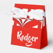 Rode en witte cirkeltenten bedankdoosjes (Voorkant Zijde)