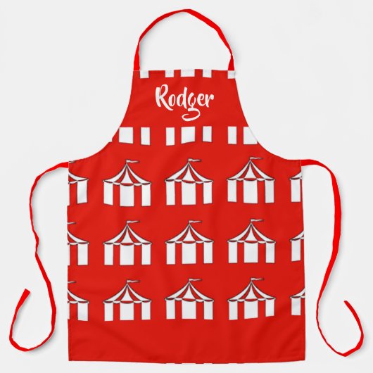 Rode en witte cirkeltenten schort (Voorkant)