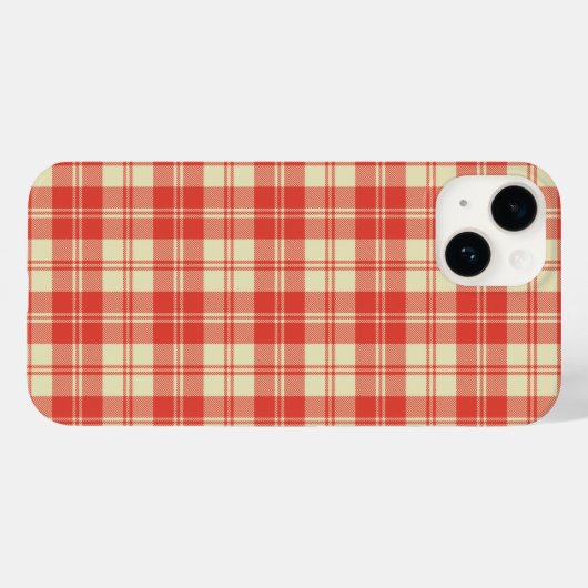 Rode en witte clan Plaid Tartan Case-Mate iPhone Case (Achterkant (horizontaal))