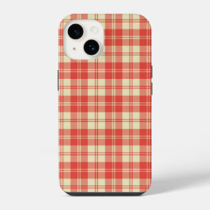 Rode en witte clan Plaid Tartan iPhone 14 Hoesje