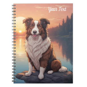 Rode en Witte Collie bij het Meer Notitieboek