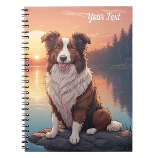 Rode en Witte Collie bij het Meer Notitieboek (Voorkant)