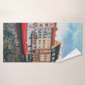 RODE EN WITTE CONCRETE BOUWEN BADHANDDOEK (Badhanddoek)