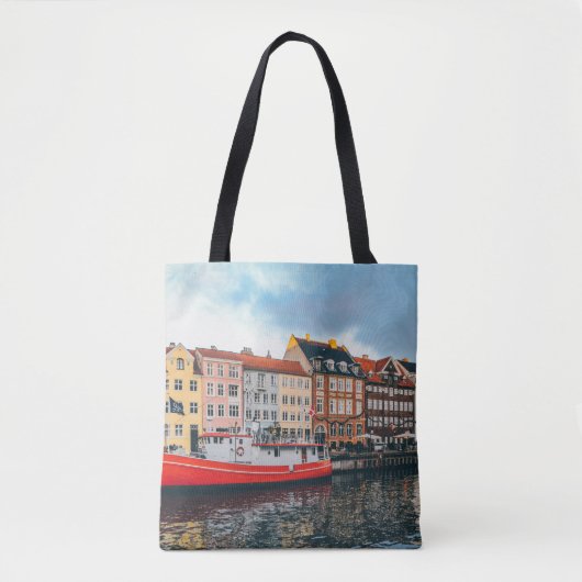 RODE EN WITTE CONCRETE BOUWEN TOTE BAG (Voorkant)