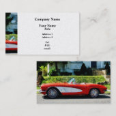 Rode en witte Corvette Convertibe - Platina Visitekaartje (Voorkant / Achterkant)