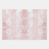  rode en witte Damask Stripes op Satin Inpakpapier Vel (Voorkant 2)