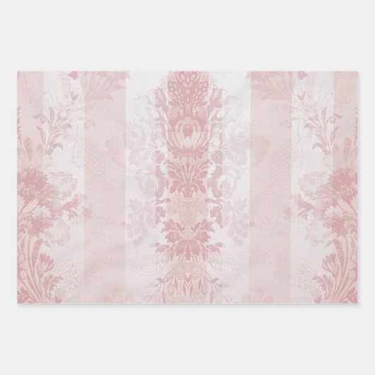  rode en witte Damask Stripes op Satin Inpakpapier Vel (Voorkant 2)