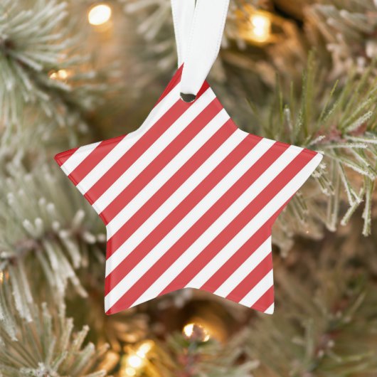 Rode en witte diagonale strepen ornament (Boom)