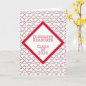 Rode en Witte Diploma Card | 2026 Kaart (Gele Bloem)