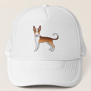 Rode En Witte Draadharige Ibizan Hound Cartoon Hon Trucker Pet