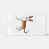 Rode En Witte Draadharige Ibizan Hound Hond & Naam Case-Mate iPhone Case (Achterkant (horizontaal))