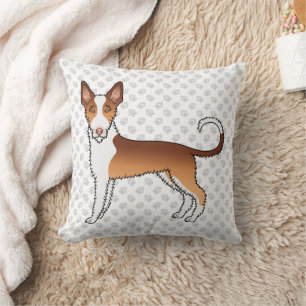 Rode En Witte Draadharige Ibizan Hound Hond & Poot Kussen