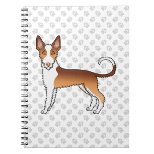 Rode En Witte Draadharige Ibizan Hound Hond & Poot Notitieboek