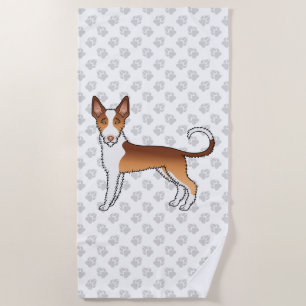 Rode En Witte Draadharige Ibizan Hound Hond & Poot Strandlaken