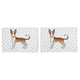Rode En Witte Draadharige Ibizan Hound Hond & Pote Kussensloop