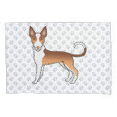 Rode En Witte Draadharige Ibizan Hound Hond & Pote Kussensloop (Voorkant-Links)