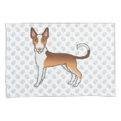 Rode En Witte Draadharige Ibizan Hound Hond & Pote Kussensloop (Voorkant-Rechts)
