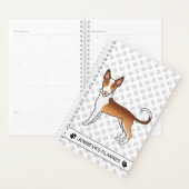 Rode En Witte Draadharige Ibizan Hound Hond & Teks Planner (Display)
