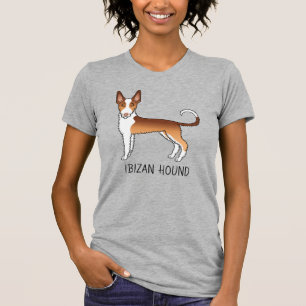 Rode En Witte Draadharige Ibizan Hound Hond & Teks T-shirt