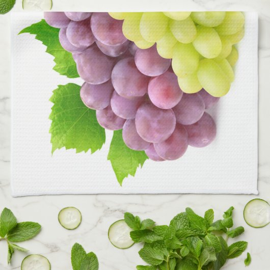 Rode en witte druiven theedoek (Gevouwen)