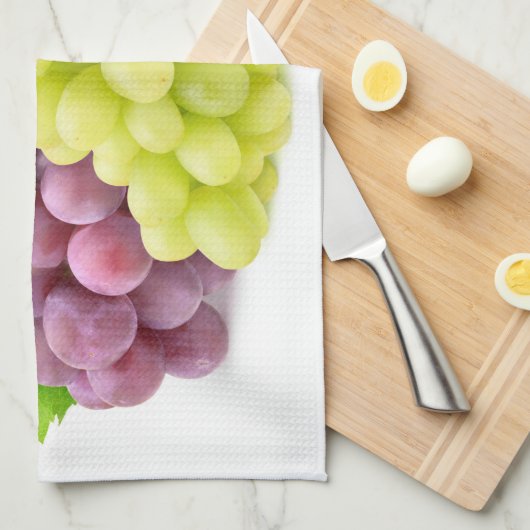 Rode en witte druiven theedoek (Quarter Fold)