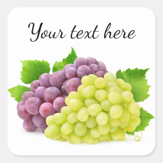 Rode en witte druiven vierkante sticker (Voorkant)