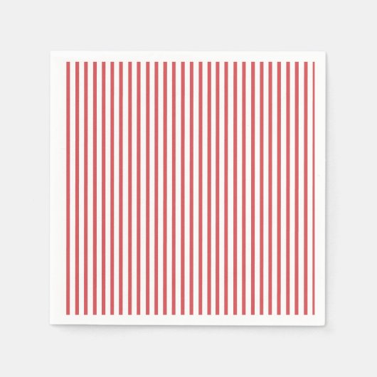 Rode en witte dunne streep servet (Voorkant)