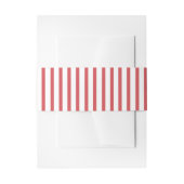 Rode en witte dunne streep uitnodigingen wikkel (Voorkant Voorbeeld)