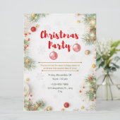 Rode en witte elegante kerstfeest uitnodiging (Staand voorkant)