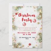 Rode en witte elegante kerstfeest uitnodiging (Voorkant)