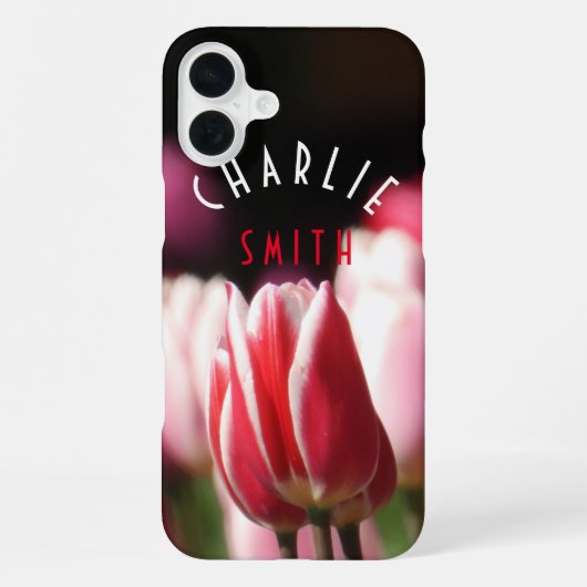 Rode en Witte (en Roze) Tulpen iPhone Hoesje (Achterkant)