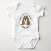 Rode en Witte Engelse Springer Spaniel Oudere Zus Romper (Voorkant)