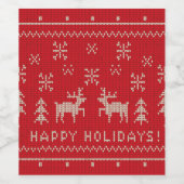 Rode en witte feestdag Cozy Sweater Wijn Etiket (Enkel label)