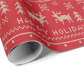 Rode en witte feestdag, Ugly Sweater Cadeaupapier (Rol Hoek)