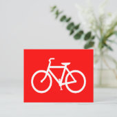 Rode en Witte Fiets Briefkaart (Staand voorkant)