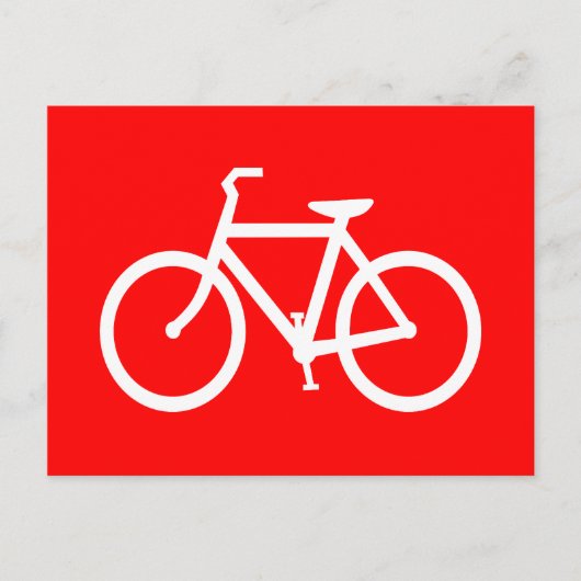 Rode en Witte Fiets Briefkaart (Voorkant)