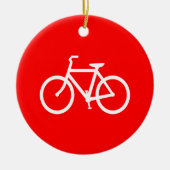 Rode en Witte Fiets Grafisch Keramisch Ornament (Voorkant)