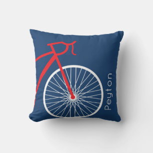Rode en witte fiets kussen