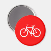 Rode en Witte Fiets Magneet (Voorkant / Achterkant)