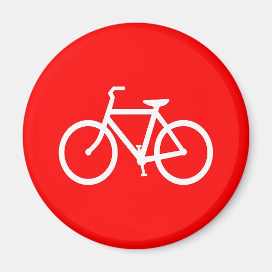 Rode en Witte Fiets Magneet (Voorkant)