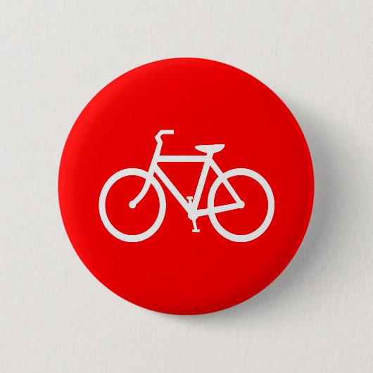 Rode en Witte Fiets Ronde Button 5,7 Cm (Voorkant)